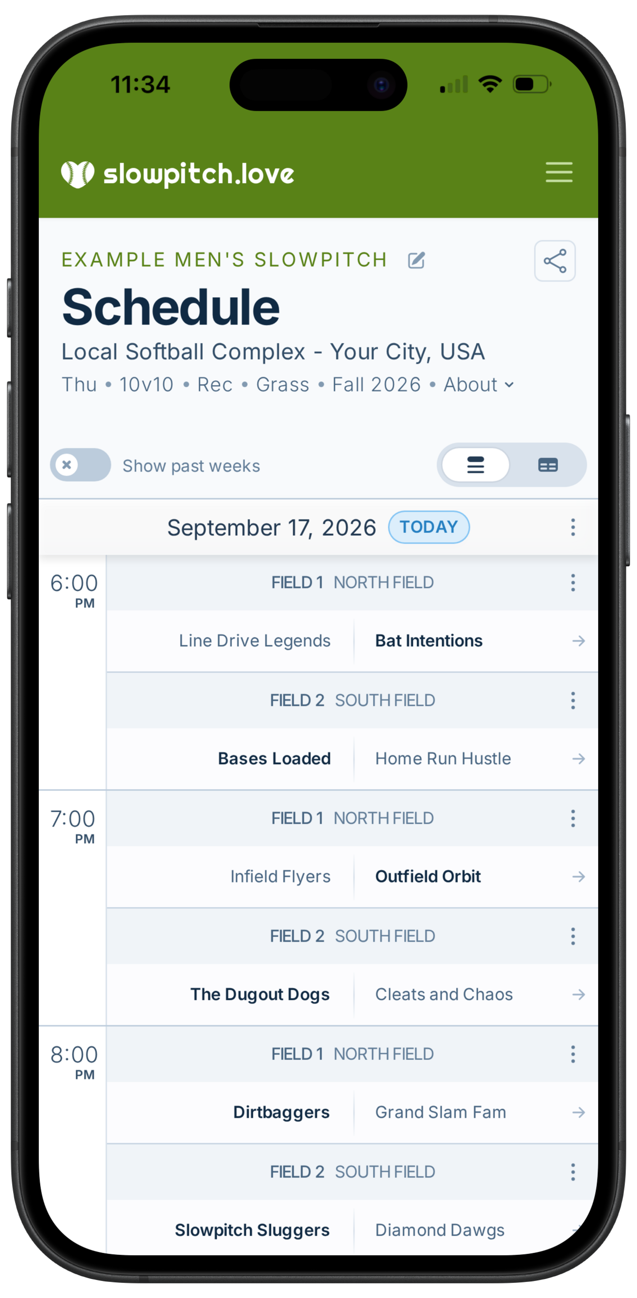Scheduling form screenshot on a mobile device